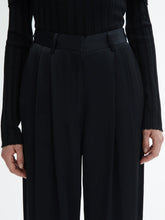 Load image into Gallery viewer, Shiny Wide Suit Pant Black-Trousers-House of Dagmar-AKAT studio
