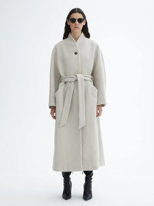 Oversize Belted Coat Cream White-Tops-House of Dagmar-AKAT studio