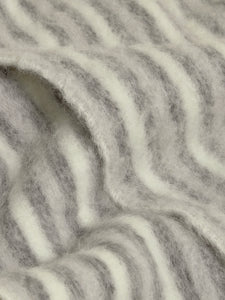 Aster Check Grey Stripe Alpaca Scarf-Scarves-Holzweiler-One Size-AKAT studio
