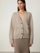 Load image into Gallery viewer, The Danni Cashmere Cardigan Stone-Cardigans-Lisa Yang-AKAT studio
