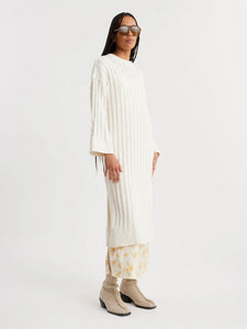 Foss Knit Organic Cotton Dress White-Dresses-Holzweiler-AKAT studio