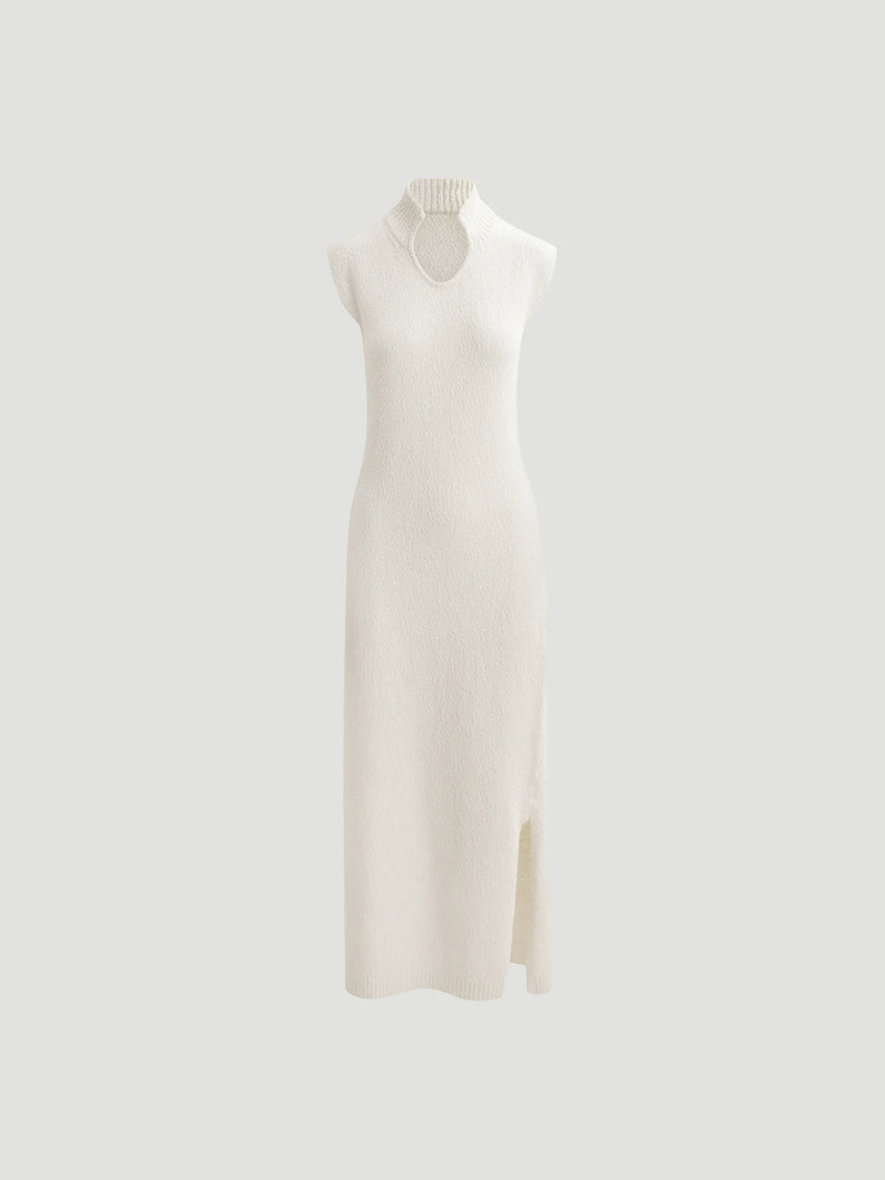 Babba Knit Dress White-Dresses-Holzweiler-AKAT studio