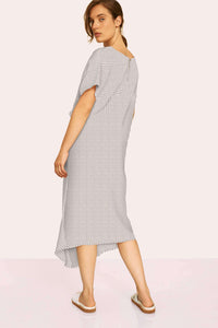Maai Cotton Dress Onyx Stripe-Dresses-Humanoid-AKAT studio