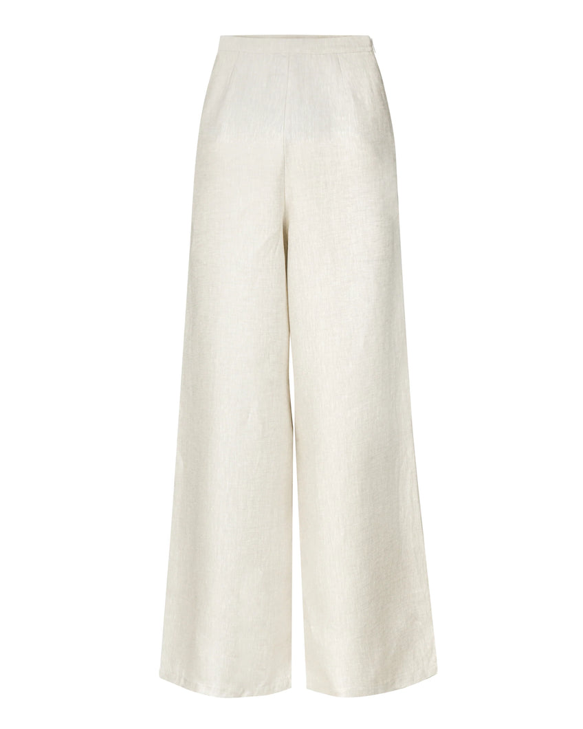 The Flaire Linen Trousers Grey-Trousers-Viktoria Louise-AKAT studio
