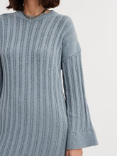 Load image into Gallery viewer, Foss Knit Organic Cotton Dress Blue Grey-Dresses-Holzweiler-AKAT studio

