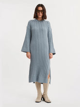 Load image into Gallery viewer, Foss Knit Organic Cotton Dress Blue Grey-Dresses-Holzweiler-AKAT studio
