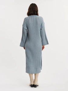 Foss Knit Organic Cotton Dress Blue Grey-Dresses-Holzweiler-AKAT studio