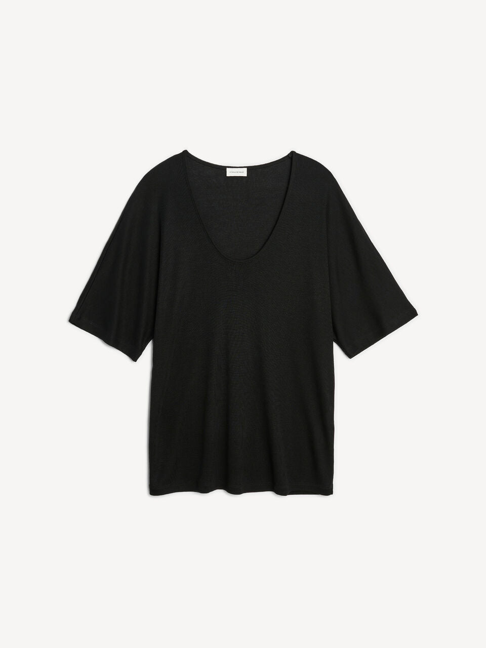 Cevina Tencel Top Black-Knitwear-By Malene Birger-AKAT studio