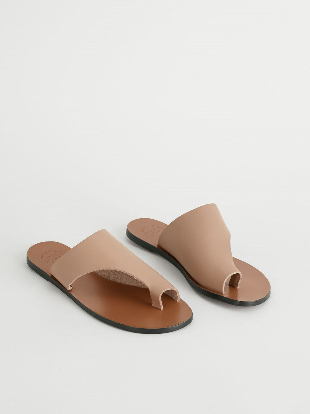Rosa Leather Cutout Sandals Almond-Shoes-ATP atelier-AKAT studio