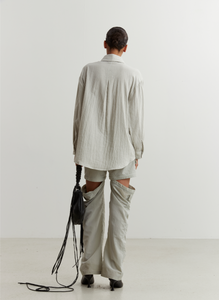 Dais Check Cotton Shirt Lt. Grey-Shirts-Holzweiler-AKAT studio