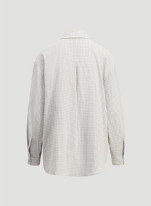 Dais Check Cotton Shirt Lt. Grey-Shirts-Holzweiler-AKAT studio