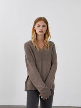 Load image into Gallery viewer, Premium Cashmere V-Neck Sweater Truffle-Cashmere-People&#39;s republic of cashmere-AKAT studio
