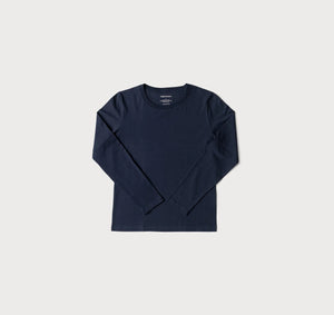 Womens Long-Sleeve Tee Navy-T-shirts-Organic Basics-M-AKAT studio