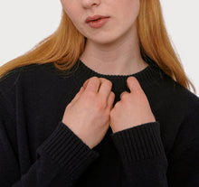 Load image into Gallery viewer, Boxy Wool Knit Sweater Navy-Sweater-Organic Basics-M-AKAT studio
