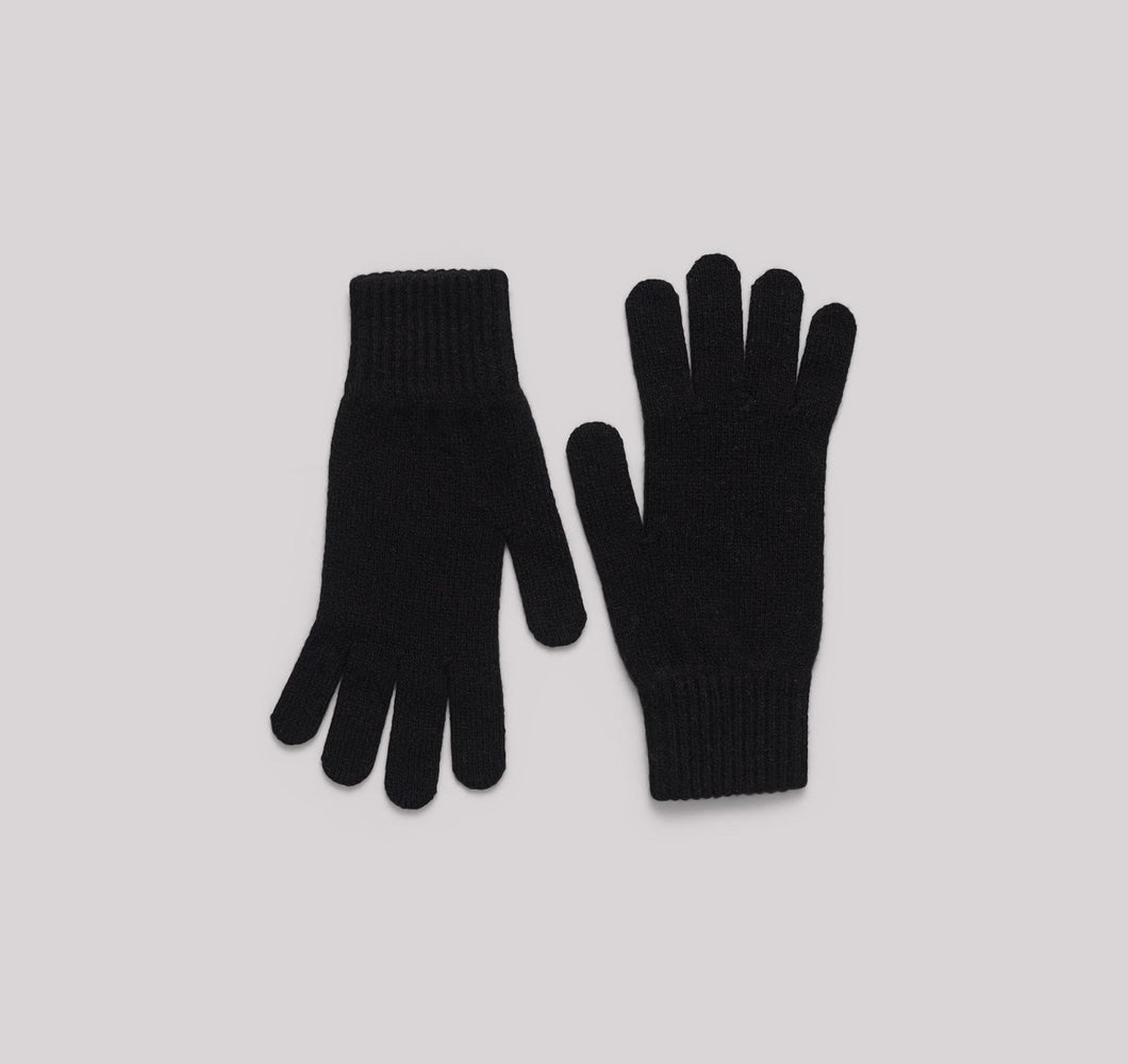 Recycled Cashmere Gloves Black-Gloves-organicbasics-AKAT studio