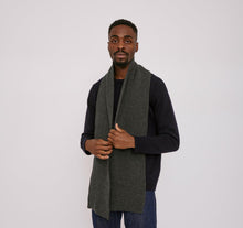 Load image into Gallery viewer, Recycled Wool Rib Scarf Charcoal Melange-Scarf-organicbasics-AKAT studio
