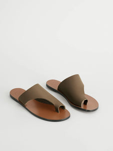 Rosa Leather Cutout Sandals Khaki Brown-Shoes-ATP atelier-AKAT studio