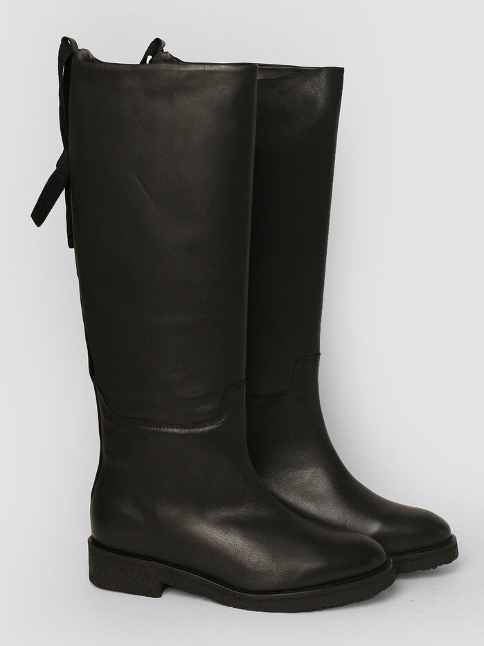 Black Leather Boots Scot-Shoes-Humanoid-AKAT studio